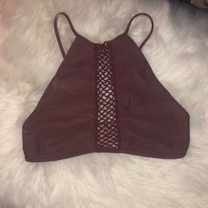 Acacia maroon bikini top